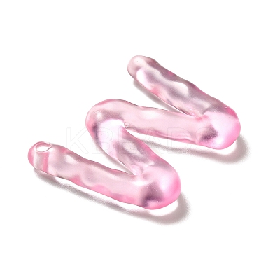 Transparent Resin Alphabet Pendants LS-RESI-C028-02W-1