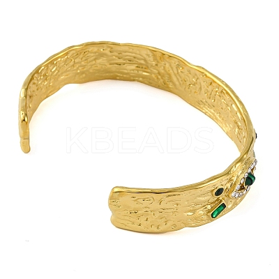 304 Stainless Steel Natural Malachite Cuff Bracelets BJEW-U009-01G-01-1