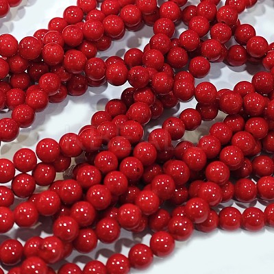 Natural Dyed Mashan Jade Gemstone Bead Strands G-R272-10mm-01-1