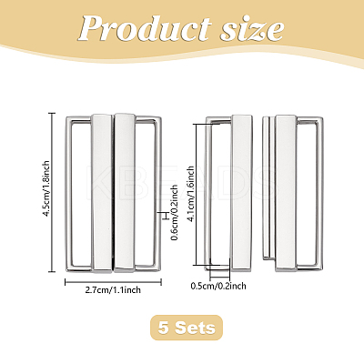 5Pcs Rectangle Alloy Waist Belt Buckles FIND-PH0027-19-1