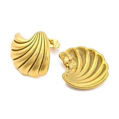 Shell Shapes Ion Plating(IP) 304 Stainless Steel Earring for Women EJEW-H013-07G-1