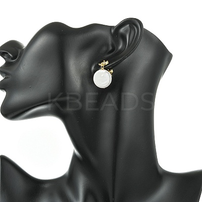Brass Micro Pave Cubic Zirconia Stud Dangle Earrings for Women EJEW-JE07280-1
