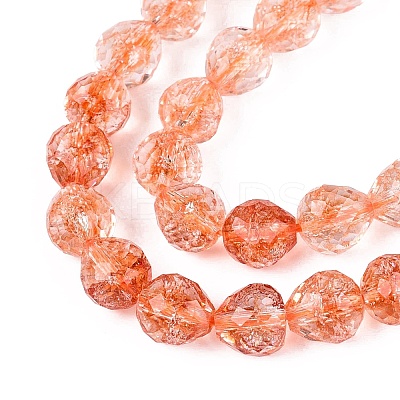 Crackle Transparent Glass Beads Strands GLAA-N068-04A-10-1