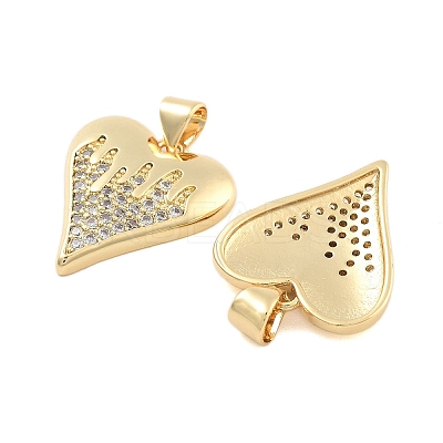 Brass Pave Clear Cubic Zirconia Pendants KK-U009-05H-G-1