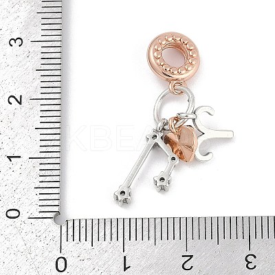 Brass Pendants with Cubic Zirconia European Beads LS-KK-Q015-01C-1