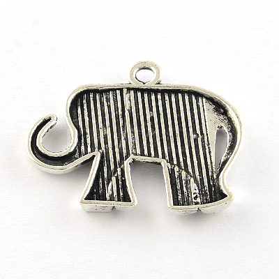 Elephant Tibetan Style Alloy Pendants TIBEP-R344-52AS-LF-1