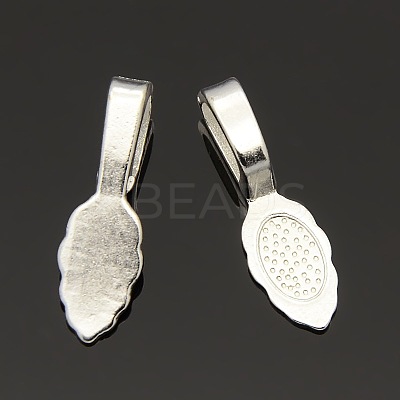 Tibetan Style Alloy Glue-on Flat Pad Bails K0P9R022-1