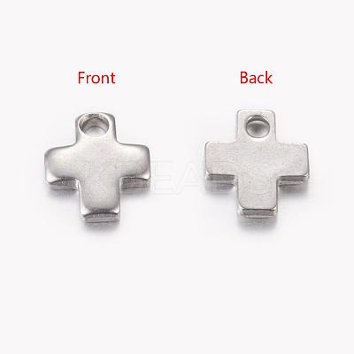 Tarnish Resistant Original Color Stamping Blank Tag Tiny Cross Charms X-STAS-Q072-1