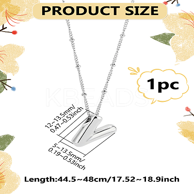 1pc Brass Chain with Alloy Letter Pendants Necklaces NJEW-LP0001-41V-P-1