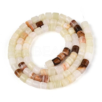 Natural Green Banded Calcite(Afghan Jade) Beads Strands G-T141-94B-1