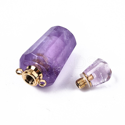 Faceted Natural Amethyst Pendants G-T131-14F-1