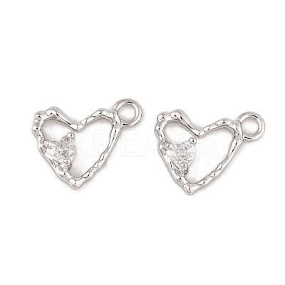 Brass Micro Pave Clear Cubic Zirconia Charms KK-L212-19P-1
