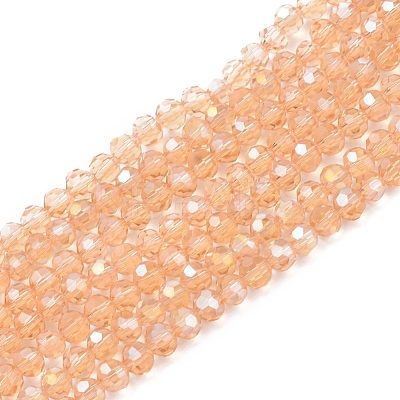 Transparent Glass Bead Strands GLAA-R136-4mm-16-1
