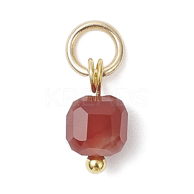 100Pcs 10 Styles Natural Stone Faceted Cube Charms PALLOY-JF04520-02-1