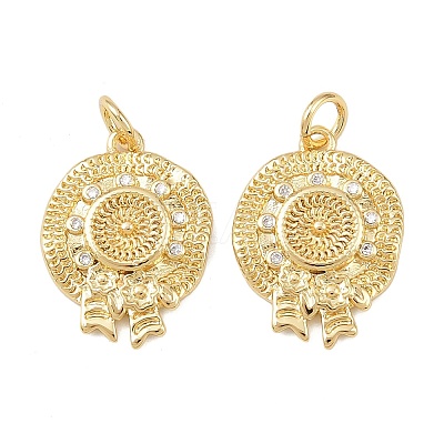 Brass Micro Pave Cubic Zirconia Pendants KK-G544-41G-1