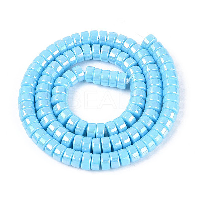 AB Color Plated Opaque Glass Beads Strands GLAA-T026-3x6mm-P06-1