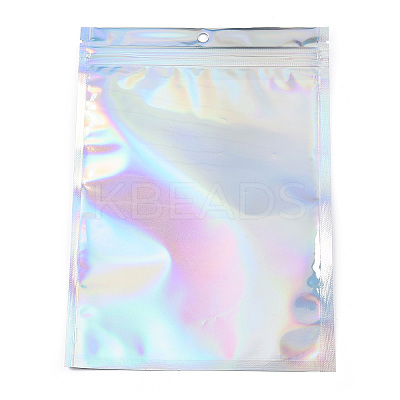 Rectangle Zip Top Plastic Glitter Holographic Bags OPP-YWC0001-14X20-1