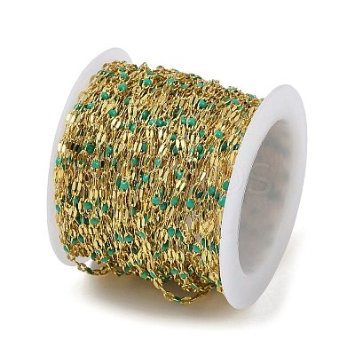 Rack Plating Brass Dapped Chains AJEW-Q153-02G-07-1