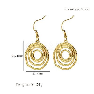 Stylish 304 Stainless Steel Spiral Pendant Dangle Earrings for Daily Wear NP0587-5-1