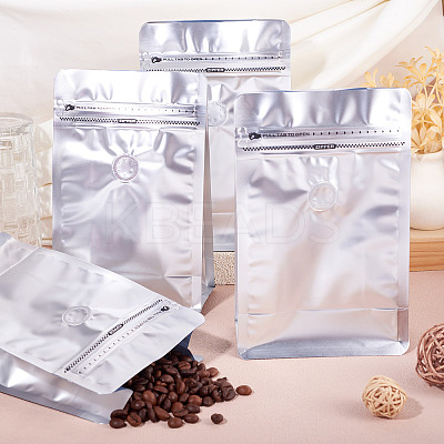 10Pcs BOPP and Aluminized PET and PE Resealable Coffee Zipper Bags with Valve ABAG-TA0001-93E-1