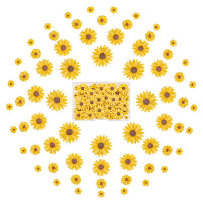 100Pcs 4 Styles Flatback Hair & Costume Accessories Ornaments Resin Flower Daisy Cabochons CRES-NB0001-37A-1