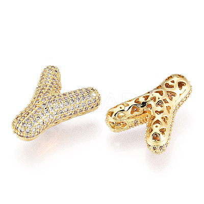 Brass Micro Pave Cubic Zirconia Pendants KK-N254-06G-Y-1