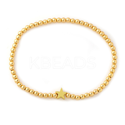 Minimalist Brass Star and Roound Beaded Stretch Bracelets for Women PJ3900-1