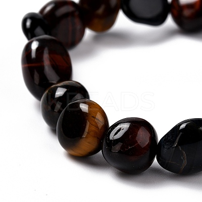 Natural Tiger Eye Beaded Stretch Bracelets BJEW-F414-02C-04-1