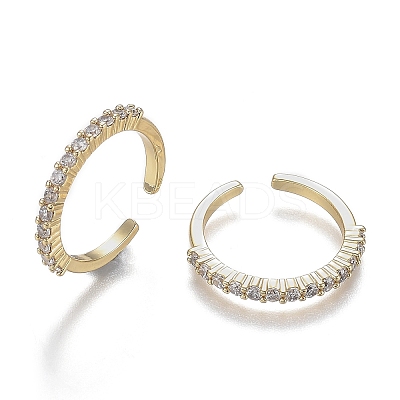 Adjustable Brass Micro Pave Clear Cubic Zirconia Cuff Rings LS-ZIRC-Z002-11G-1