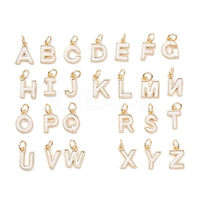 Rack Plating Brass Letter Pendants KK-I687-01G-1