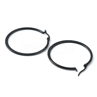 304 Stainless Steel Flattened Big Hoop Earrings for Women EJEW-TAC0017-03EB-1
