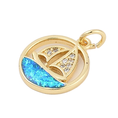 Brass Micro Pave Cubic Zirconia Pendants KK-I723-47G-1