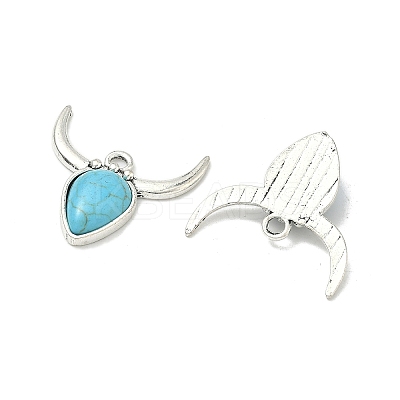 Bohemian Synthetic Turquoise Cattle Pendants FIND-Z112-01AS-02-1