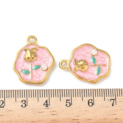 304 Stainless Steel Enamel Pendants STAS-I346-01G-02-1