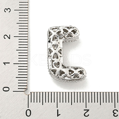 Platinum Plated Brass Micro Pave Cubic Zirconia Pendants KK-L073-001P-J-1
