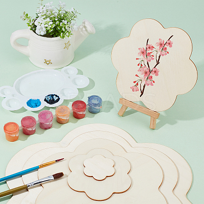 Wooden Blank Plates Set DIY-WH0016-66-1