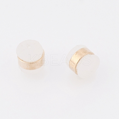 Brass Rubber Ear Nuts X-KK-T025-41G-1