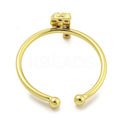 Rack Plating Brass Open Cuff Rings for Women RJEW-F162-02G-P-1