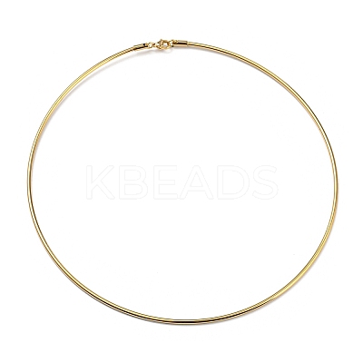 PVD Vacuum Plating 202 Stainless Steel Wire Choker Necklace with Clasp NJEW-H011-08G-1