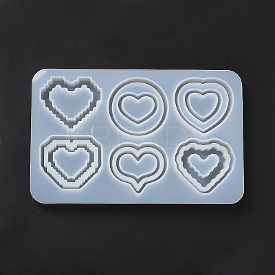 Heart DIY Silicone Quicksand Molds DIY-G079-07A-1