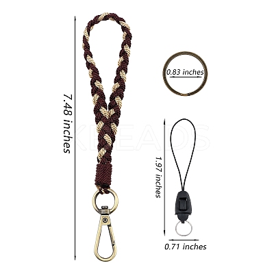 3Pcs Boho Macrame Wristlet Keychain Keying KEYC-SW00004-08-1