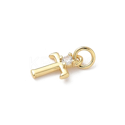 Brass Pave Clear Cubic Zirconia Charms KK-A273-01G-T-1