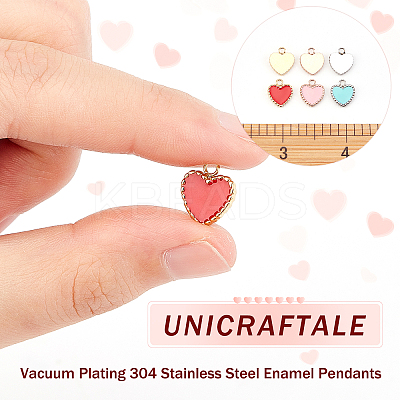 6Pcs 3 Colors 304 Stainless Steel Enamel Charms STAS-UN0032-92-1