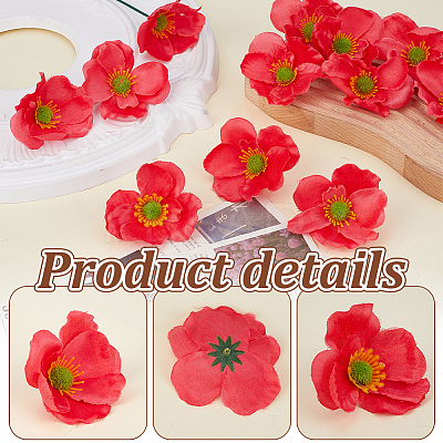 80Pcs Cloth Artificial Flower Heads AJEW-GA0009-23-1