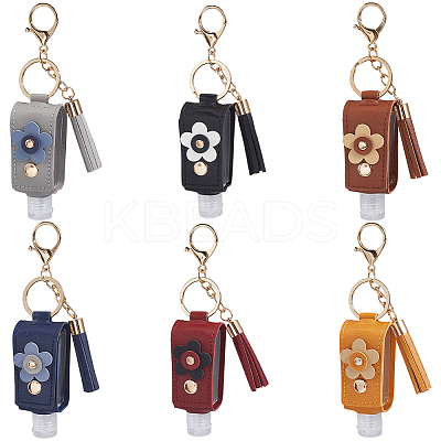 6Pcs 6 Colors ortable Empty Travel Bottle Keychains KEYC-SC0001-57B-1