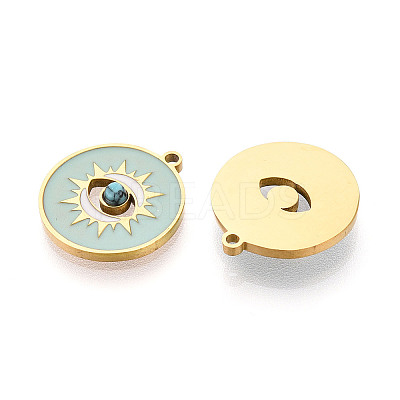 316 Surgical Stainless Steel Enamel Pendants STAS-M073-06G-1