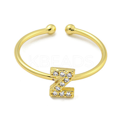 Rack Plating Brass Open Cuff Rings for Women RJEW-F162-02G-Z-1