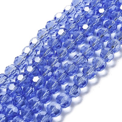 Electroplate Transparent Glass Beads Strands EGLA-A035-T8mm-A21-1