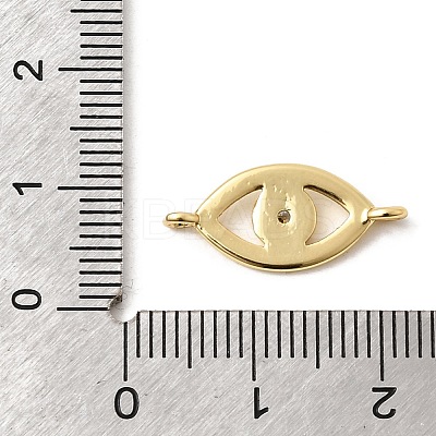 Brass Micro Pave Clear Cubic Zirconia Eye Connector Charms KK-H267-072G-1