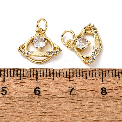Brass Pave Clear Cubic Zirconia Charms KK-A270-1G-1